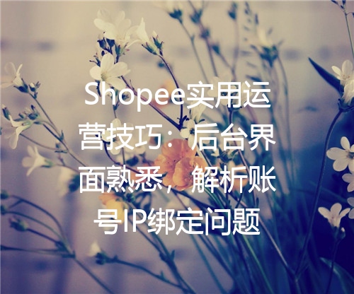 Shopee实用运营技巧：后台界面熟悉，解析账号IP绑定问题