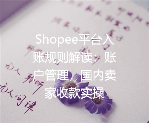 Shopee平台入账规则解读：账户管理，国内卖家收款实操