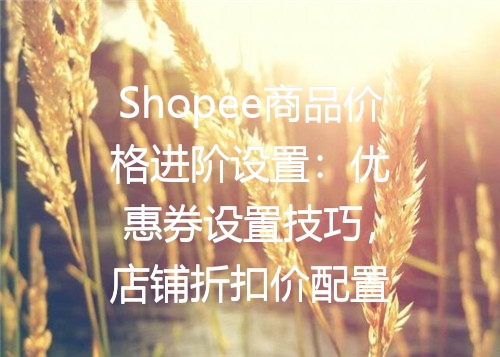 Shopee商品价格进阶设置：优惠券设置技巧，店铺折扣价配置