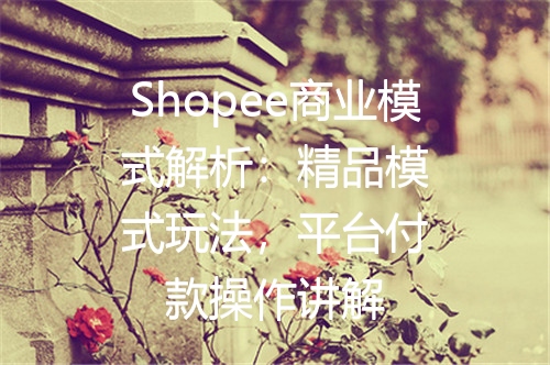 Shopee商业模式解析：精品模式玩法，平台付款操作讲解