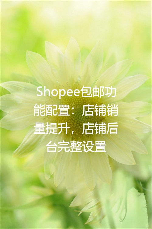 Shopee包邮功能配置：店铺销量提升，店铺后台完整设置