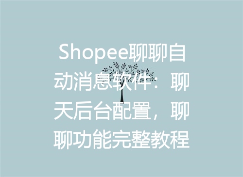 Shopee聊聊自动消息软件：聊天后台配置，聊聊功能完整教程