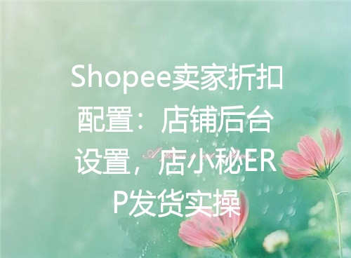 Shopee卖家折扣配置：店铺后台设置，店小秘ERP发货实操