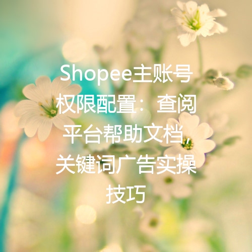 Shopee主账号权限配置：查阅平台帮助文档，关键词广告实操技巧