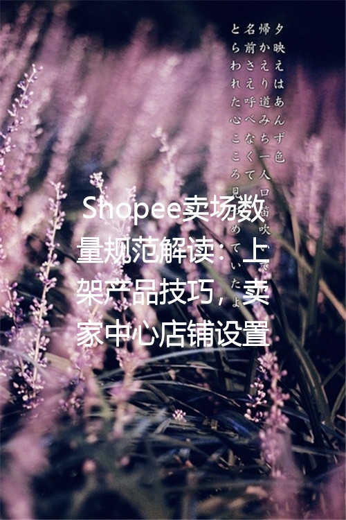 Shopee卖场数量规范解读：上架产品技巧，卖家中心店铺设置