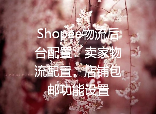 Shopee物流后台配置：卖家物流配置，店铺包邮功能设置