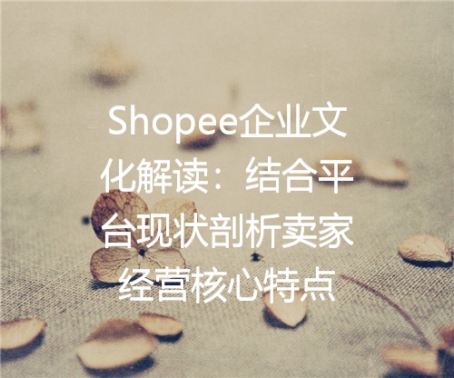 Shopee企业文化解读：结合平台现状剖析卖家经营核心特点