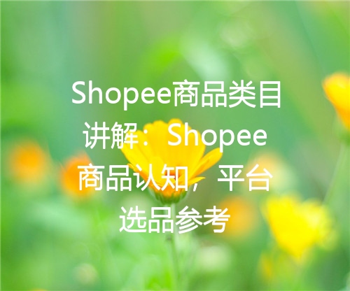 Shopee商品类目讲解：Shopee商品认知，平台选品参考
