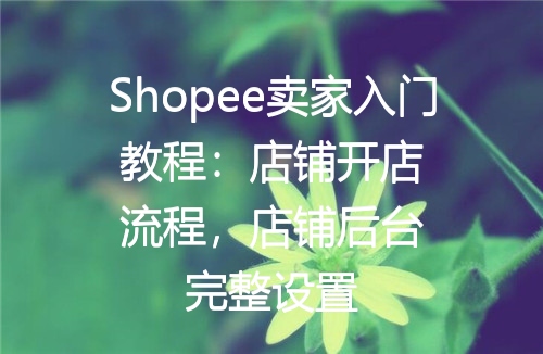 Shopee卖家入门教程：店铺开店流程，店铺后台完整设置