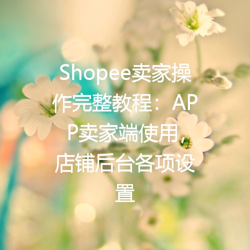 Shopee卖家操作完整教程：APP卖家端使用，店铺后台各项设置
