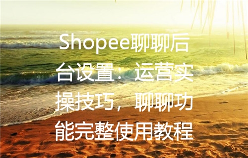 Shopee聊聊后台设置：运营实操技巧，聊聊功能完整使用教程