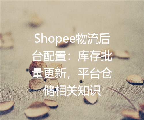 Shopee物流后台配置：库存批量更新，平台仓储相关知识