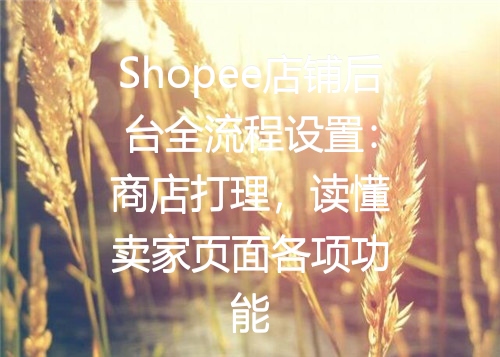 Shopee店铺后台全流程设置：商店打理，读懂卖家页面各项功能