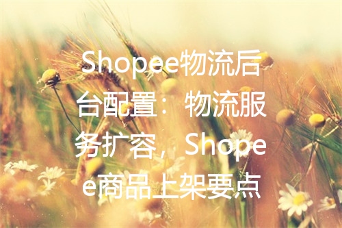 Shopee物流后台配置：物流服务扩容，Shopee商品上架要点