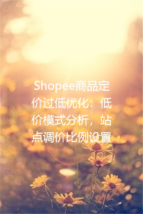 Shopee商品定价过低优化：低价模式分析，站点调价比例设置