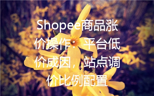 Shopee商品涨价操作：平台低价成因，站点调价比例配置