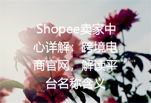 Shopee卖家中心详解：跨境电商官网，解读平台名称含义