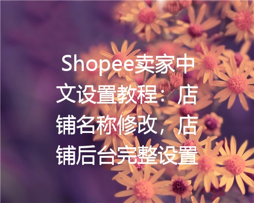 Shopee卖家中文设置教程：店铺名称修改，店铺后台完整设置