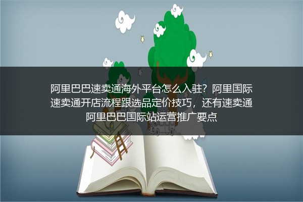阿里巴巴速卖通海外平台怎么入驻？阿里国际速卖通开店流程跟选品定价技巧，还有速卖通阿里巴巴国际站运营推广要点