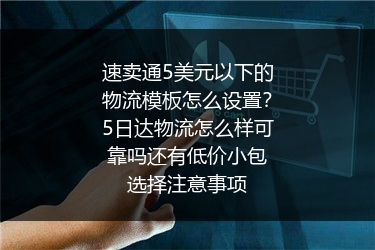 速卖通5美元以下的物流模板怎么设置？5日达物流怎么样可靠吗还有低价小包选择注意事项