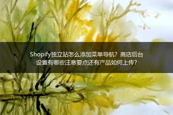 Shopify独立站怎么添加菜单导航？商店后台设置有哪些注意要点还有产品如何上传？