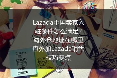 Lazada中国卖家入驻条件怎么满足？海外仓地址在哪里查外加Lazada销售技巧要点