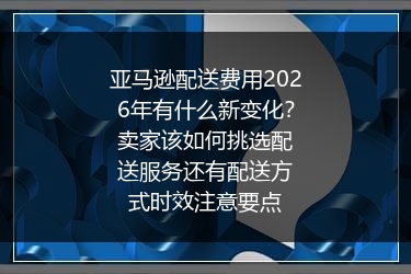 亚马逊配送费用2026年有什么新变化？卖家该如何挑选配送服务还有配送方式时效注意要点