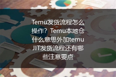 Temu发货流程怎么操作？Temu本地仓什么意思外加temuJIT发货流程还有哪些注意要点