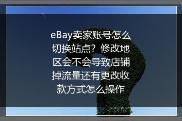 eBay卖家账号怎么切换站点？修改地区会不会导致店铺掉流量还有更改收款方式怎么操作