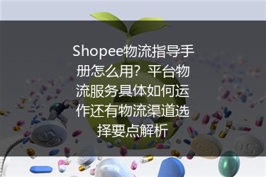 Shopee物流指导手册怎么用？平台物流服务具体如何运作还有物流渠道选择要点解析